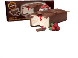 Эскимо в бельгийском шоколаде с клюквой, 80г
