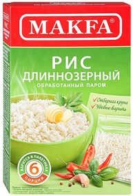 Рис Makfa длиннозерный пропаренный, 5п*80г (400г)
