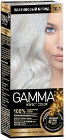 Стойкая крем-краска GAMMA PERFECT COLOR тон10.1 Платиновый блонд, 0.13л