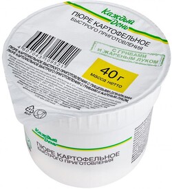 Пюре картофельное «Каждый день» с грибами и жареным луком, 40 г