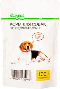 Корм для собак «Каждый день» с говядиной в соусе, 100 г
