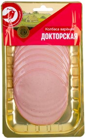 Колбаса вареная АШАН Красная птица Докторская нарезка, 150 г