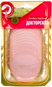 Колбаса вареная АШАН Красная птица Докторская нарезка, 300 г