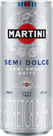 Напиток Martini Semi Dolce газированный белый сладкий 8.5%, 250мл