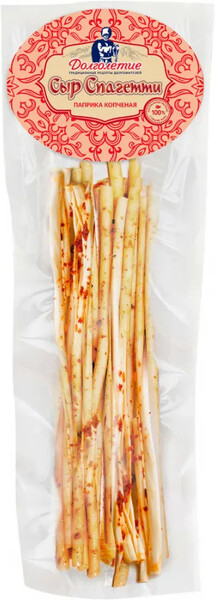 Сыр слоистый Долголетие Спагетти с копченой паприкой 45% 70 г