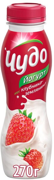 Йогурт Чудо со вкусом Клубника-Земляника 2,4%, 270г
