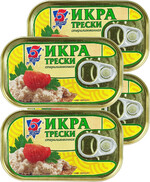 Икра Трески 5 Морей Атлантической Пробойная Стерилизованная 120г ж/б с Ключом