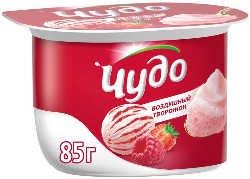 Десерт творожный взбитый пастеризованный Чудо Ягодное мороженое 5,8%, 85г