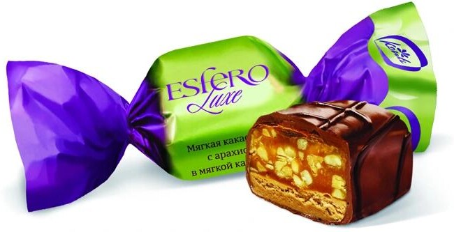 Конфеты какао-нуга-арахис, Konti Esfero Luxe, 500 гр., пластиковый пакет