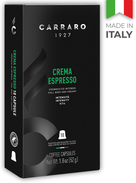 Carraro Crema Espresso кофе в капсулах для системы Nespresso, 10 капсул