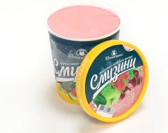 Сорбет фруктово-ягодный Смузини 33 Пингвина Вишня-малина-яблоко, 330 г