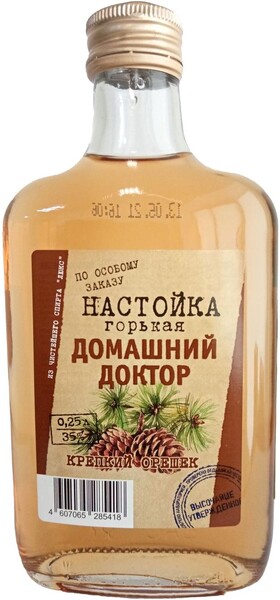 Настойка «Домашний Доктор» Крепкий орешек Россия, 0,25 л