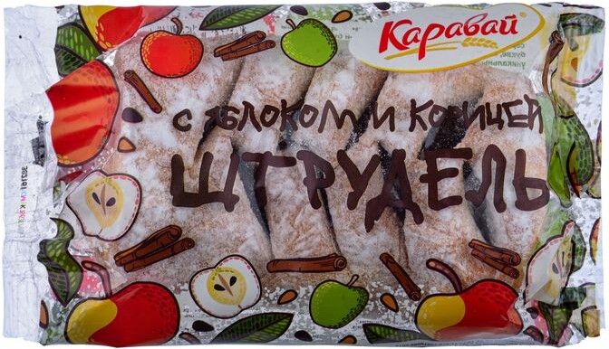 Штрудель Каравай с начинкой яблоко-корица, 100г