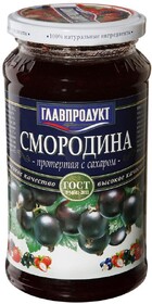 Смородина черная Главпродукт протертая с сахаром, 550г