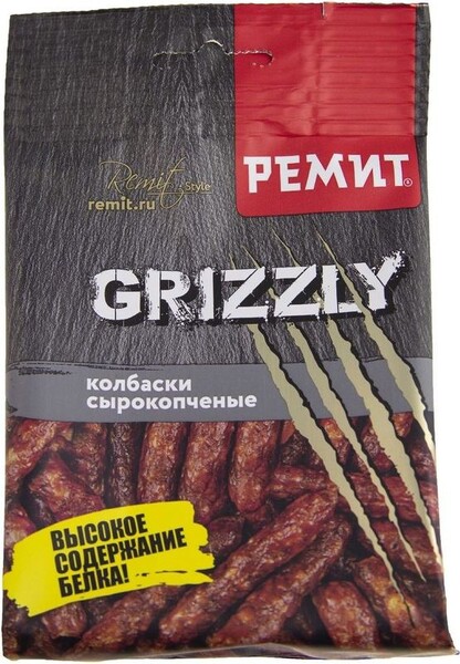 Колбаски Ремит Grizzly куриные сырокопченый 40г