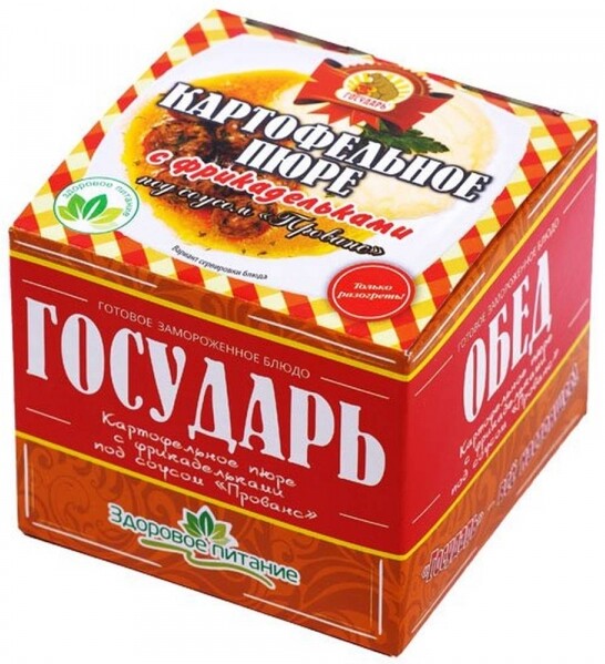 Картофельное пюре с фрикадельками под соусом прованс ГОСУДАРЬ замороженное , 0.25кг
