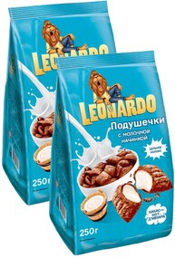 Готовый завтрак «Leonardo» Подушечки с молочной начинкой, 250 г