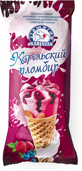 Карельский пломбир малиновый счерникой иминдалём Мороженое Карелии