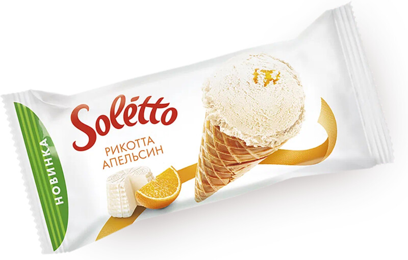 Мороженое Soletto рикотта-апельсин, 75 г