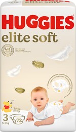 Подгузники детские HUGGIES Elite Soft 3 5–9кг, 72шт Россия, 72 шт