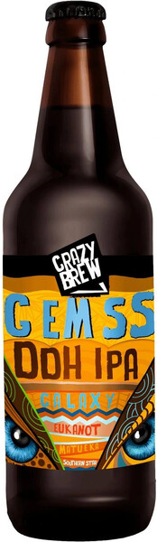 Пиво Crazy Brew Ddh Ipa Gemss светлое нефильтрованное 7%, 500 мл