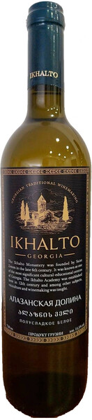 Вино Ikhalto Алазанская Долина белое полусладкое 11.5%, 750мл