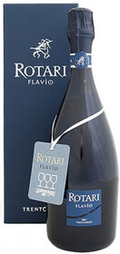 Вино игристое белое брют «Trento Rotari Flavio Riserva Brut» 2012 г. в подарочной упаковке, 0.75 л