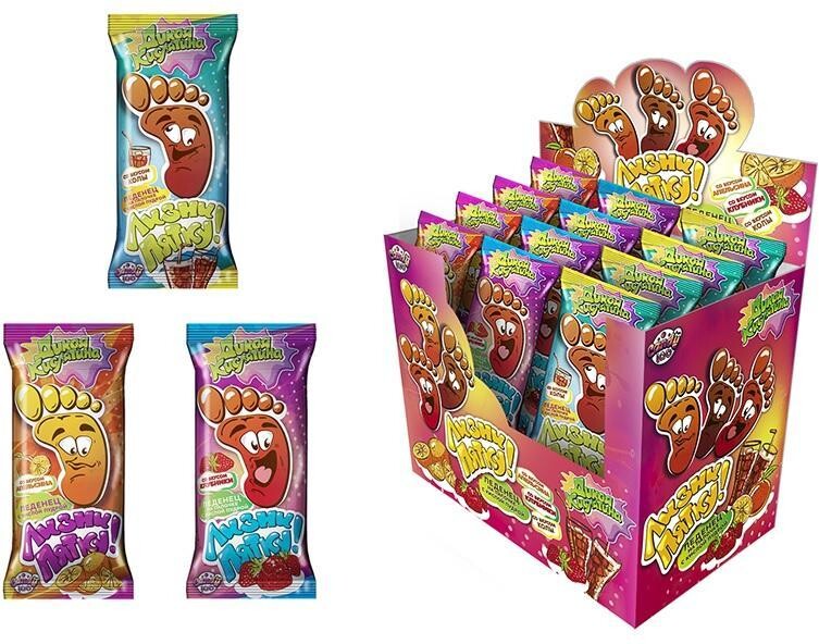 Карамель Конфитой на палочке с кислой пудрой Кислая мина,10 гр., флоу-пак