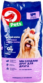 Корм сухой для собак АШАН Красная птица говядина ягнёнок, 2,2 кг