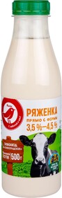 Ряженка АШАН Красная птица из цельного молока 3,5% - 4,5%, 500 мл