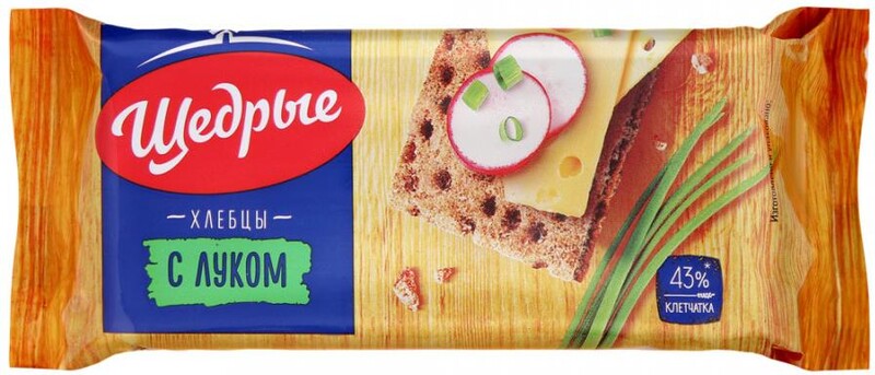 Хлебцы Щедрые! хрустящие ржано-пшеничные с луком, 100г
