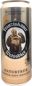 Пиво светлое FRANZISKANER Premium Hefe-Weissbier пшеничное нефильтрованное пастеризованное 5%, 0.45л ж/б