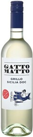 Вино Гатто Матто Грилло Сицилия 2018 белое сухое (Gatto Matto Grillo Sicilia), 9-15 %, 0.75л