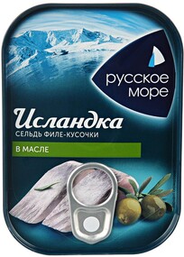 Сельдь Исландка филе-кусочки в масле 115г ж/б