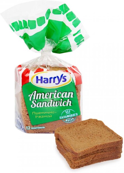 Хлеб Harry's American Sandwich Сандвичный пшенично-ржаной 470г