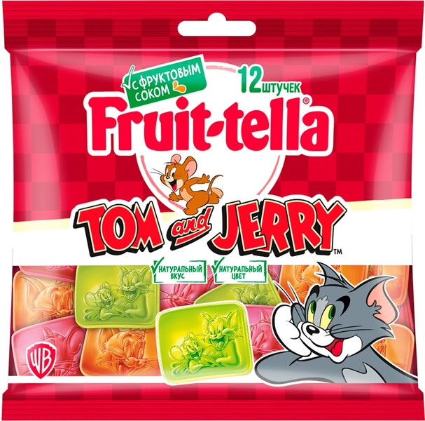 Мармелад жевательный FRUIT-TELLA Том и Джерри, 2-д мини, 120г Россия, 120 г