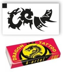 Жевательная резинка Сластилэнд недражированная с тату Дракон, 2,5 гр., бумага