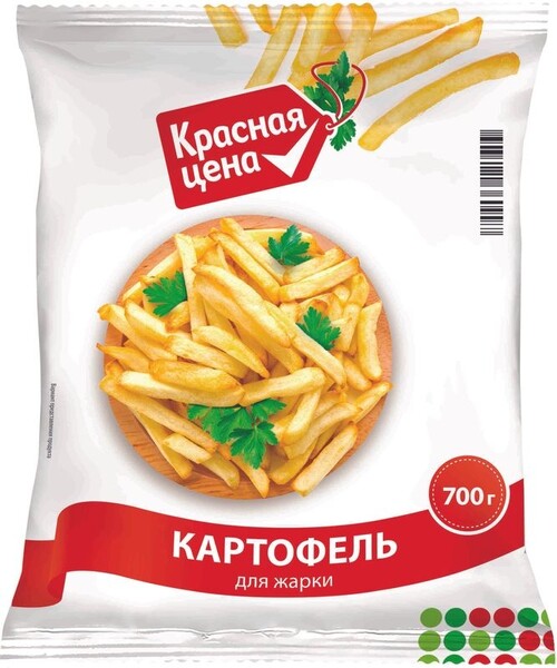 Картофель Красная Цена  для жарки замороженный 700г