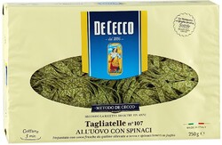 Тальятелле De Cecco яичные со шпинатом, 250г
