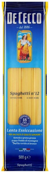 Макароны De Cecco Spaghetti (Спагетти-12) из твердых сортов пшеницы 500г
