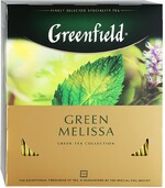 Чай Greenfield ЧАЙ GREEN MELISSA зеленый с мелиссой, ароматом мяты и лимона, 100*1,5г