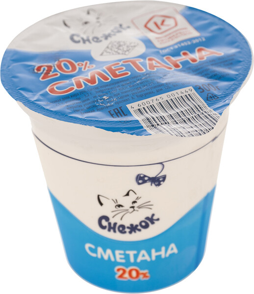 Сметана Снежок 20% 300г