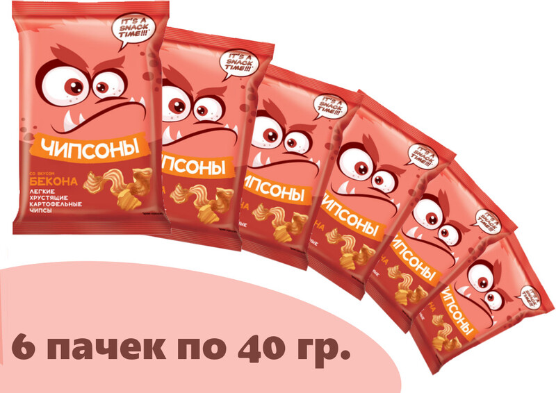 Чипсы КДВ Яшкино воздушные со вкусом бекона, 40 гр., флоу-пак