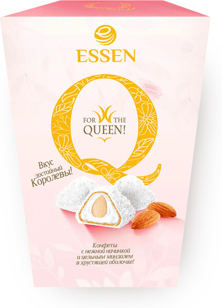 Конфеты Essen Q со сливочной начинкой, миндалем и кокосом 150г