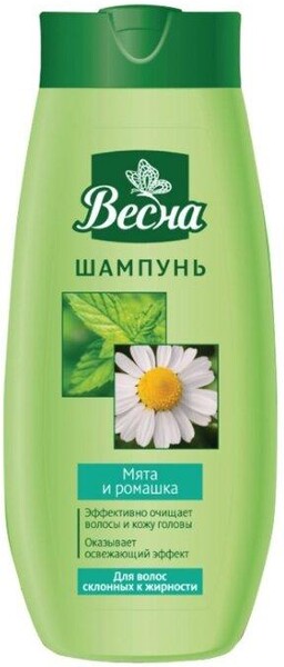Шампунь для волос мята и ромашка Весна, 430 гр., пластиковая бутылка