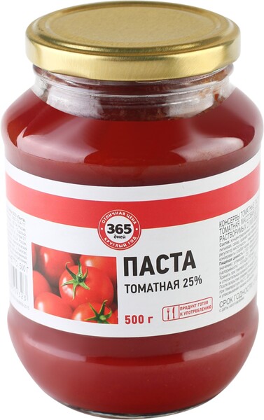 Паста томатная 365 ДНЕЙ 25%, 500г Россия, 500 г