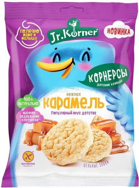 Хлебцы-мини рисовые JR KORNER карамельные, 30 г