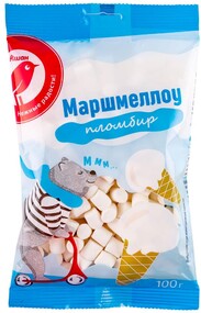 Маршмеллоу АШАН Красная птица мини с ароматом пломбира, 100 г