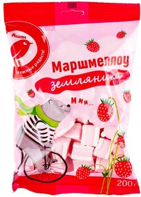 Маршмеллоу АШАН Красная птица с ароматом земляники, 200 г