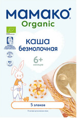 Каша Мамако Organic 5 злаков безмолочная быстрорастворимая с 6 месяцев 200 г